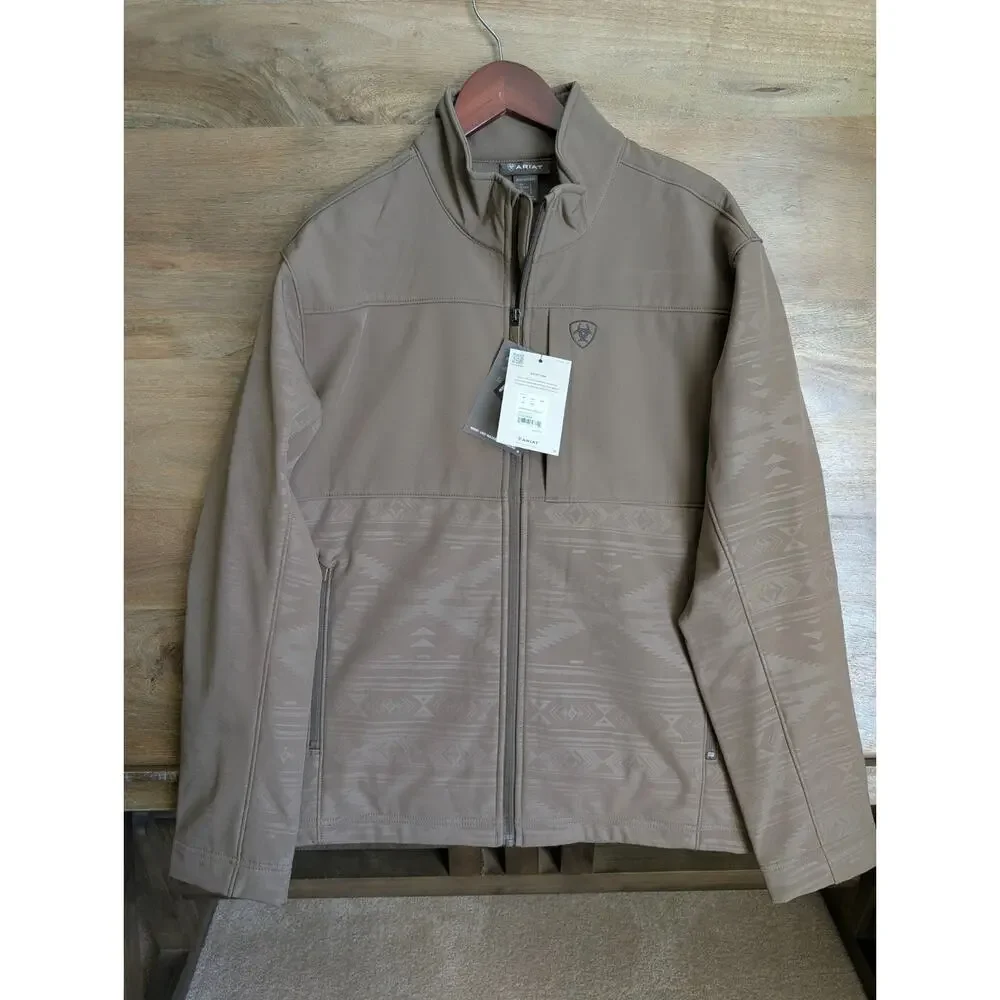 NWT Ariat Vernon Softshell Jacket Men's Large Khaki Southwest Full Zip 10062599